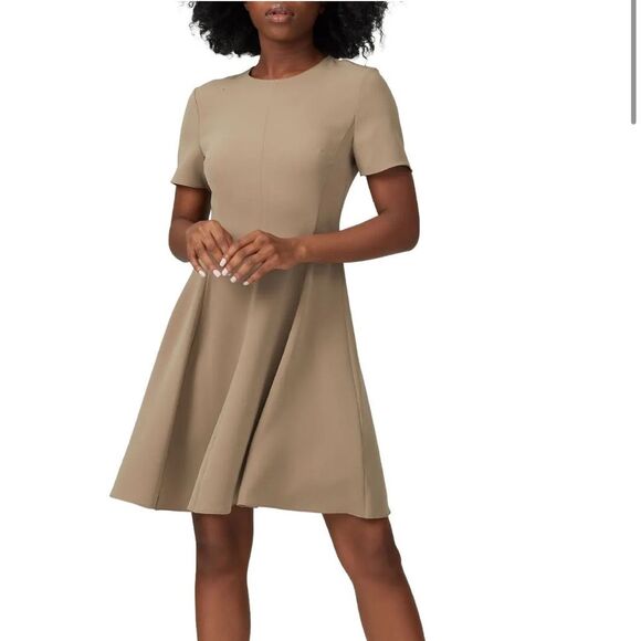 Theory Khaki Paneled Dress 10 - Picture 1 of 9